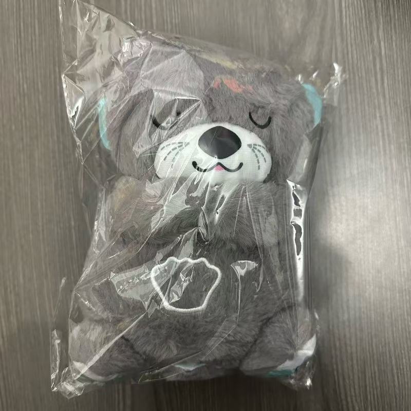 Neues atmendes Otter-Stofftier mit Musik & Licht, Weiches Kuscheltier, Beruhigender Begleiter für Kinder, Niedliches Geschenk für Mädchen