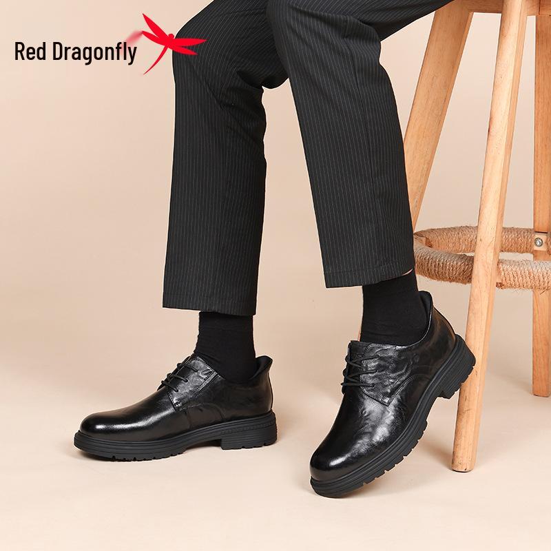 Red Dragonfly Herren Leder Derby Schuhe – Echtes Leder für formelle Geschäftsanlässe & Hochzeiten