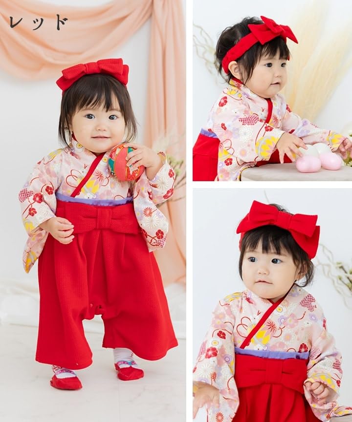 [chil2] Kinder-Haarband mit Schleife, Baby-Stirnband, Haarschmuck, Haaraccessoire, Haikara-san Stil, Hakama-Stil, Mädchen, 14952281-FREERE