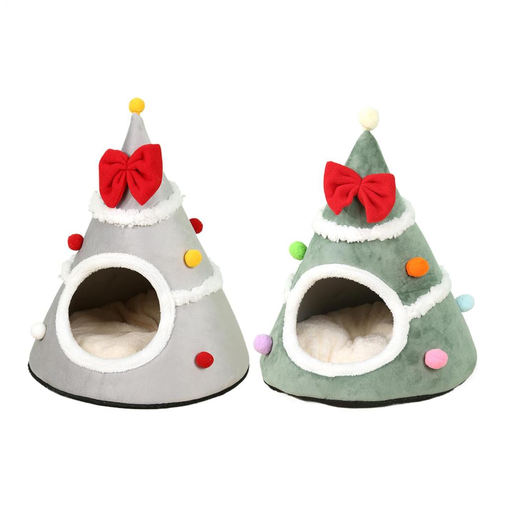 Houses for Cats Christmas Beds Winter Pet Supplies Warm Bed Puppy Accessories Velvet Thickened Cat House Christmas Decor