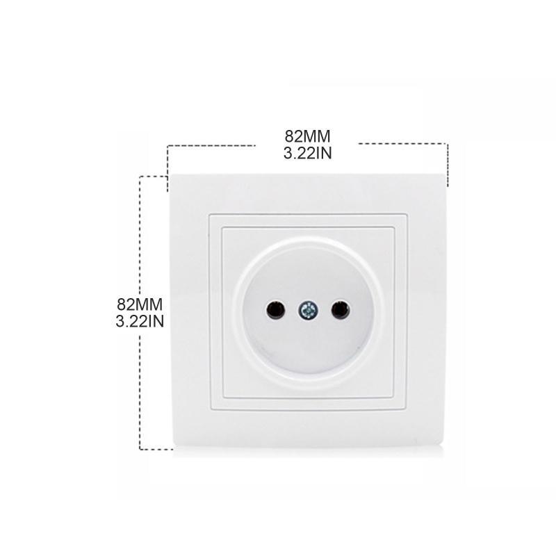 Presa a Muro Standard EU 250V/16A 2 Pin Foro Rotondo Pannello a Muro Bianco Presa Elettrica Non Messa a Terra Durevole