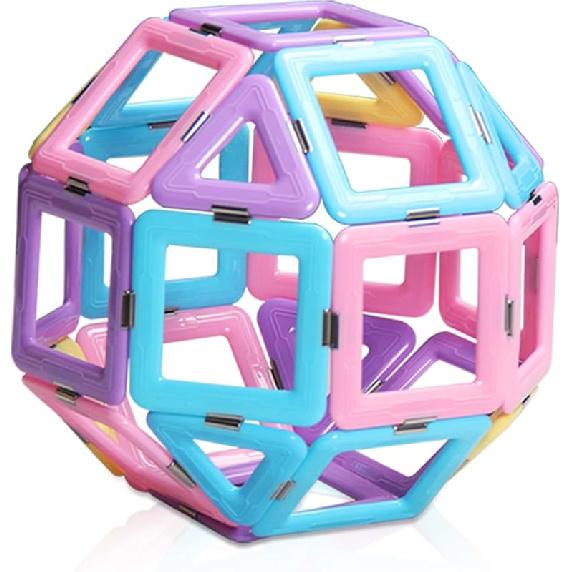 Magnetic Tiles Toys for 3 4 5 6 7 8+ Year Old Boys Girls Upgrade Macaron Castle Blocks Building Set for Toddlers STEM Creativity/Educational Toys for 40PCS Magnetic Tiles