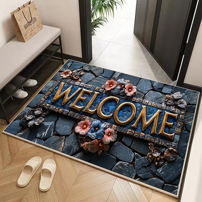 Welcome Mat for Front Door Outdoor Entrance Door Mat Ideal Rug for Home Indoor Farmhouse Funny Kitchen Carpet Home Decor