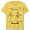 Fighter Aircraft Unisex T Shirt Technical Drawing Blueprint Ww2 Graphic Top