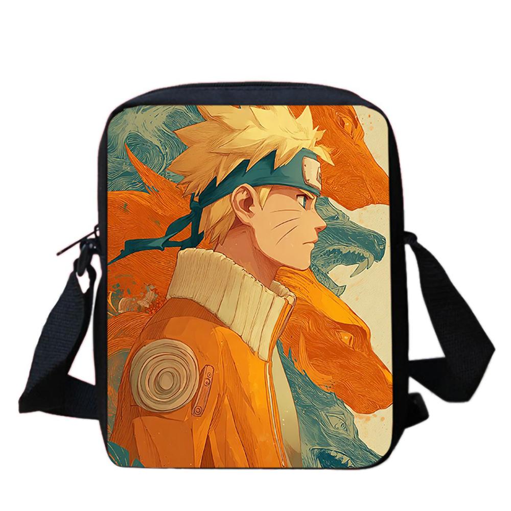NARUTO Anime Kids Crossbody Bag,Lightweight&Durable, Adjustable Straps,Secure Zipper,for School & Daily Use,for Boys&Girls 6-10
