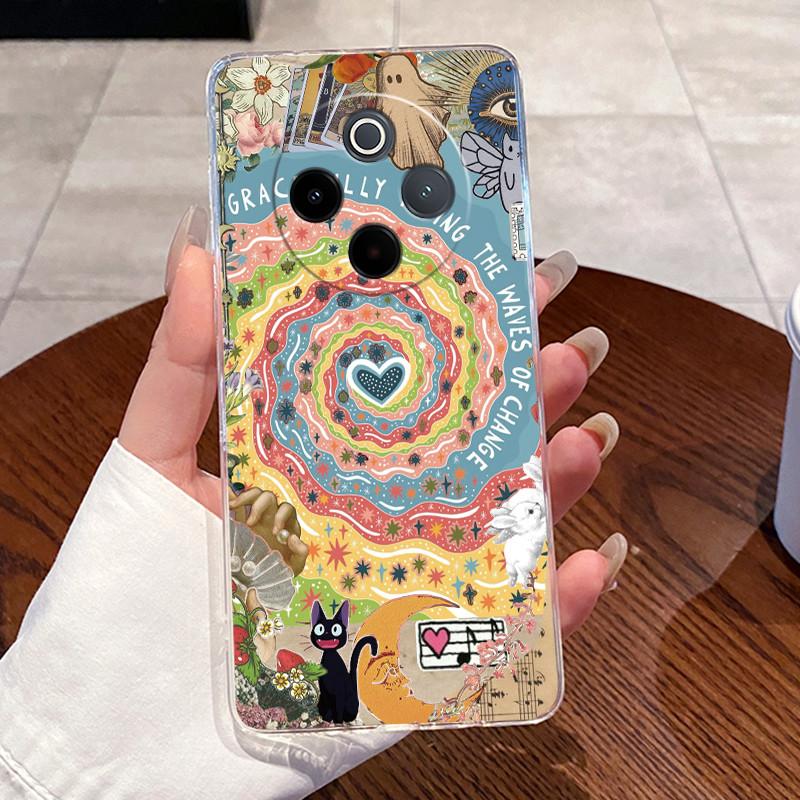 Jelly Casing For Vivo Y300 Pro Y300 Pro+ T4 Capa Clear Silicone Soft TPU Back Cover For Vivo IQOO Z10 Cute Rabbit Cat Phone Case