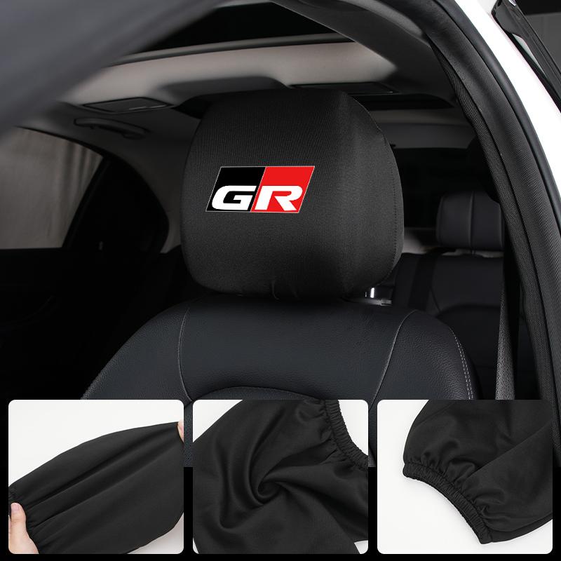 Car Seat Headrest Protective Cover Anti-Dirty Pillow Protector For Toyota GR GAZOO RACING Prado Yaris Hilux Corolla Prius Auris