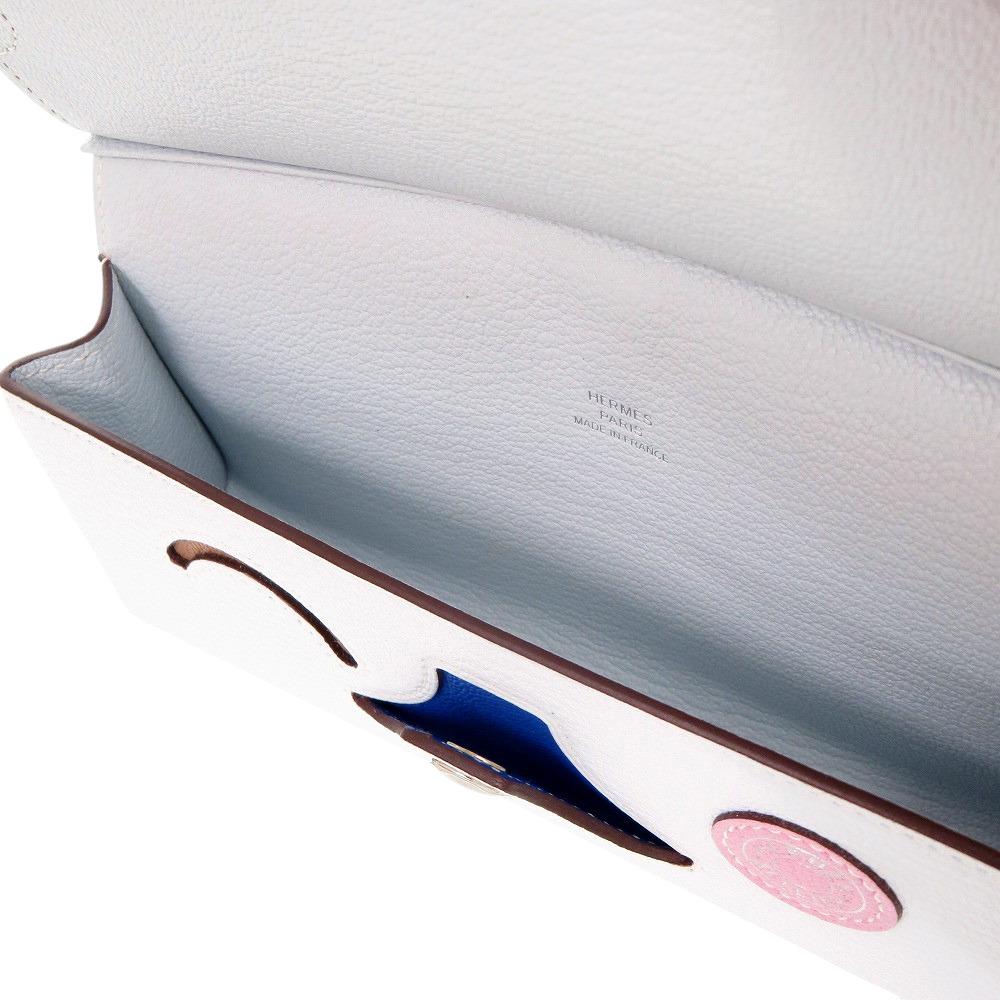Used AUTHENTIC HERMES In the Loop Wink Glasses Case Blue Brum Blue Hydra