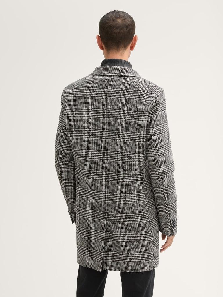 Coat Tom Tailor Mantel Mit Wolle (1042474) Ecru Black Houndstooth