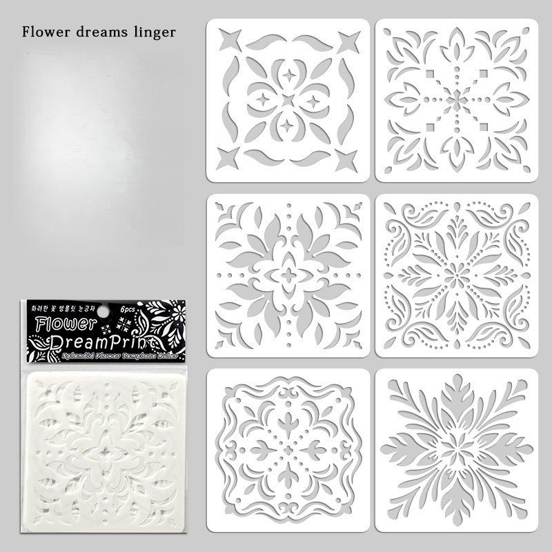 4/6pcs/set Floral Butterfly Stencil Templates for Scrapbook Wall Small Creative Design DIY Decor Stencils for Painting and Decor