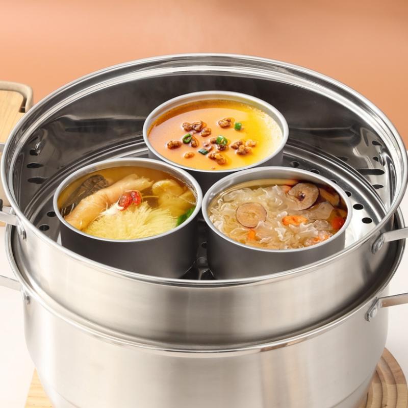 1/3/5PCS Stainless Steel Steamed Egg Bowl Ramen Rice Fruit Salad Stew Bowls With Lids Soup Cup Food Container Kitchen Tableware&
