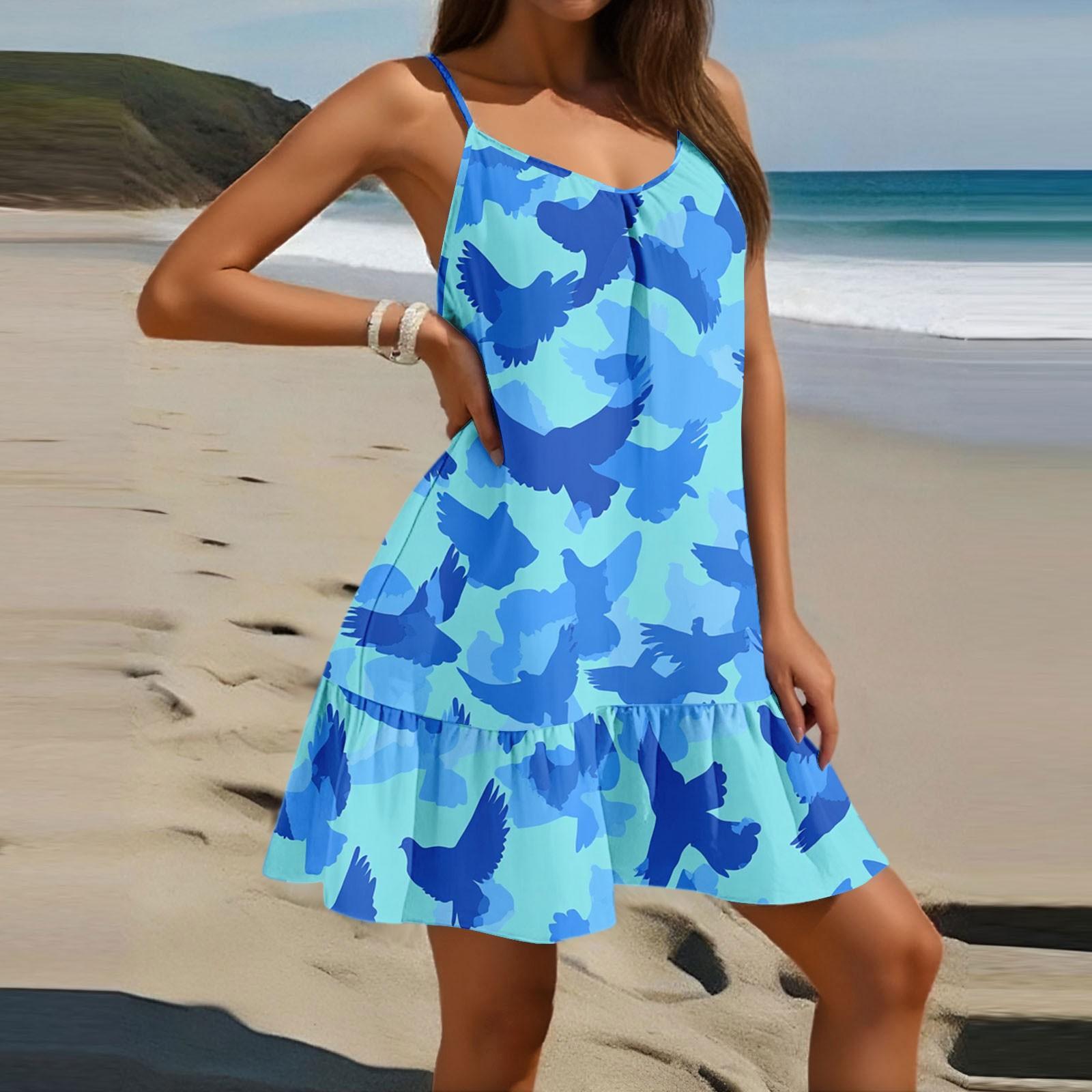 

Женское модное повседневное платье без рукавов с круглым вырезом, свободного кроя, с цветочным принтом, пляжное XL