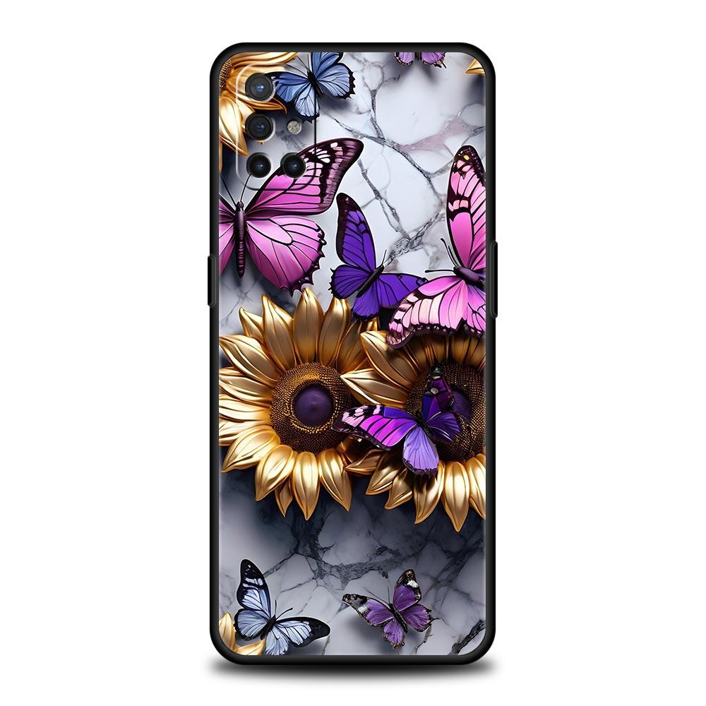 Phone Case For Oneplus 13R 13 12 10T 11 R10 Nord N100 N200 N10 9 9R CE 3 Z Pro Lite Soft TPU Cover Fashionable Butterfly Flower