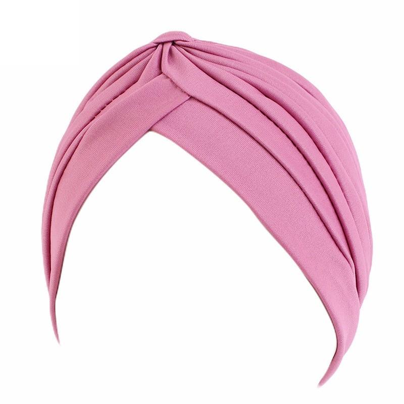 Stretchy Knot Twist Turban Bandanas Women Headscarf Bonnet Muslim Hijab Indian Hats Female Chemo Cap Adult Solid Color Head Wrap