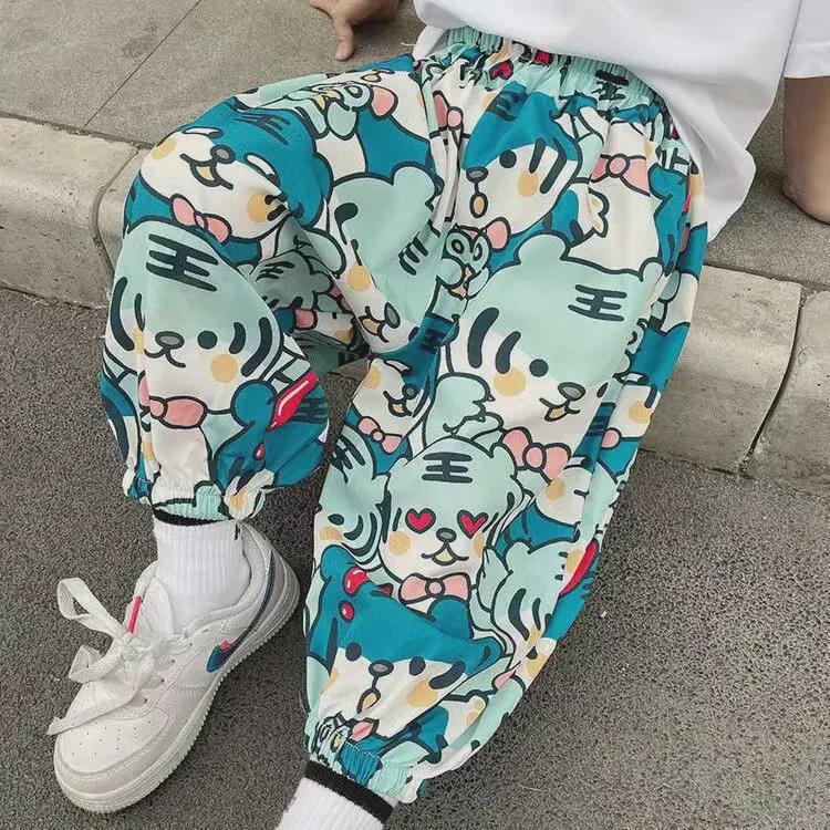 

Детские летние дышащие антимоскитные шаровары - Little Tiger Design 120 cm синий/тигровый