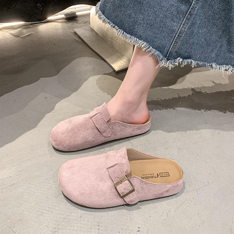 Inner Heightening Bag Head Half Drag Women's Summer New Retro Outer Wear Boken Half Tray Shoes One Pedal Lazy Sandals