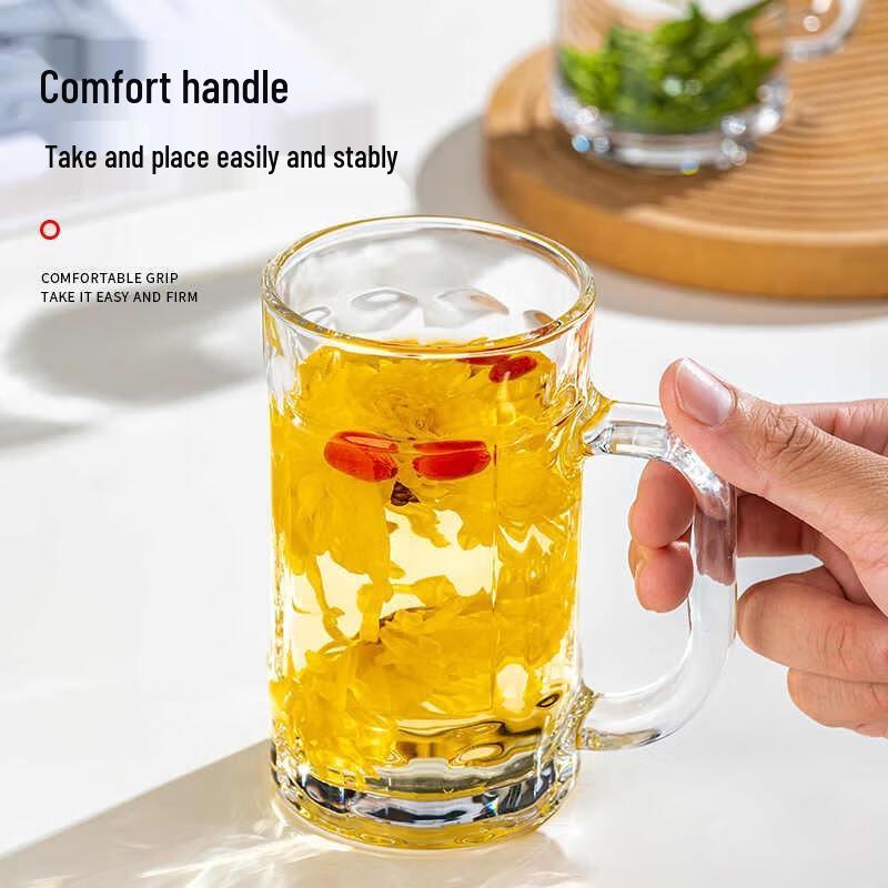 HANDUNYOU 440ml Tempered Glass Tea Mug