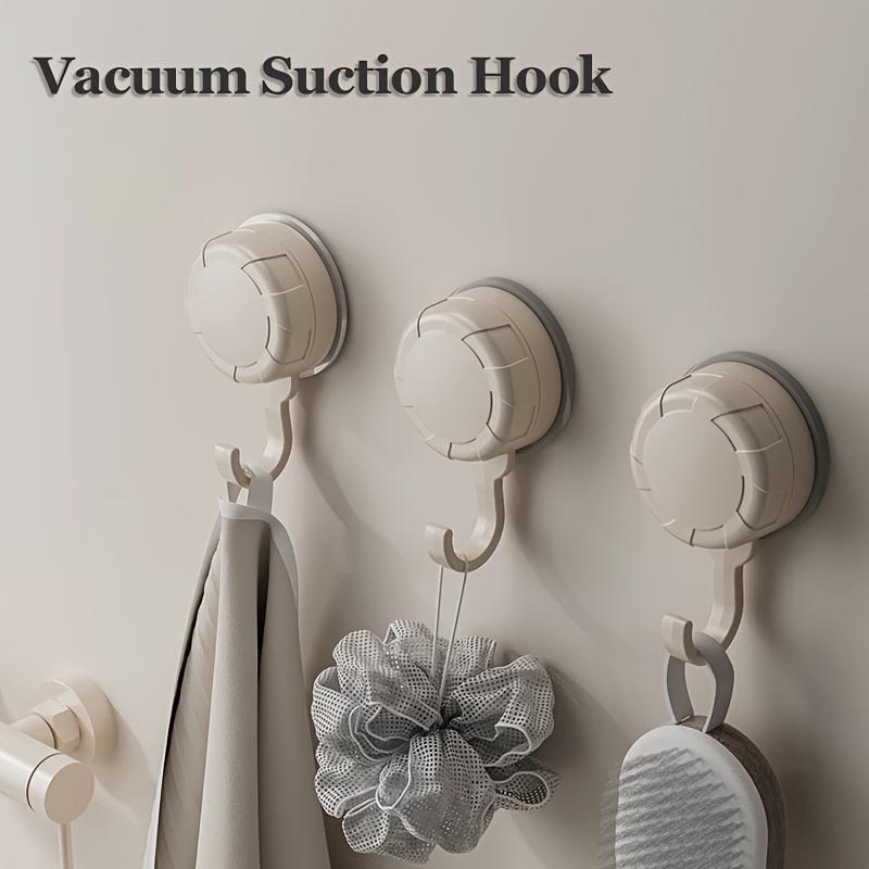 3 Strong Vacuum Suction Cup Hooks - Suitable for Bathroom and Bedroom Organization - Firm,Easy to Install, Wall-Mounted Storage