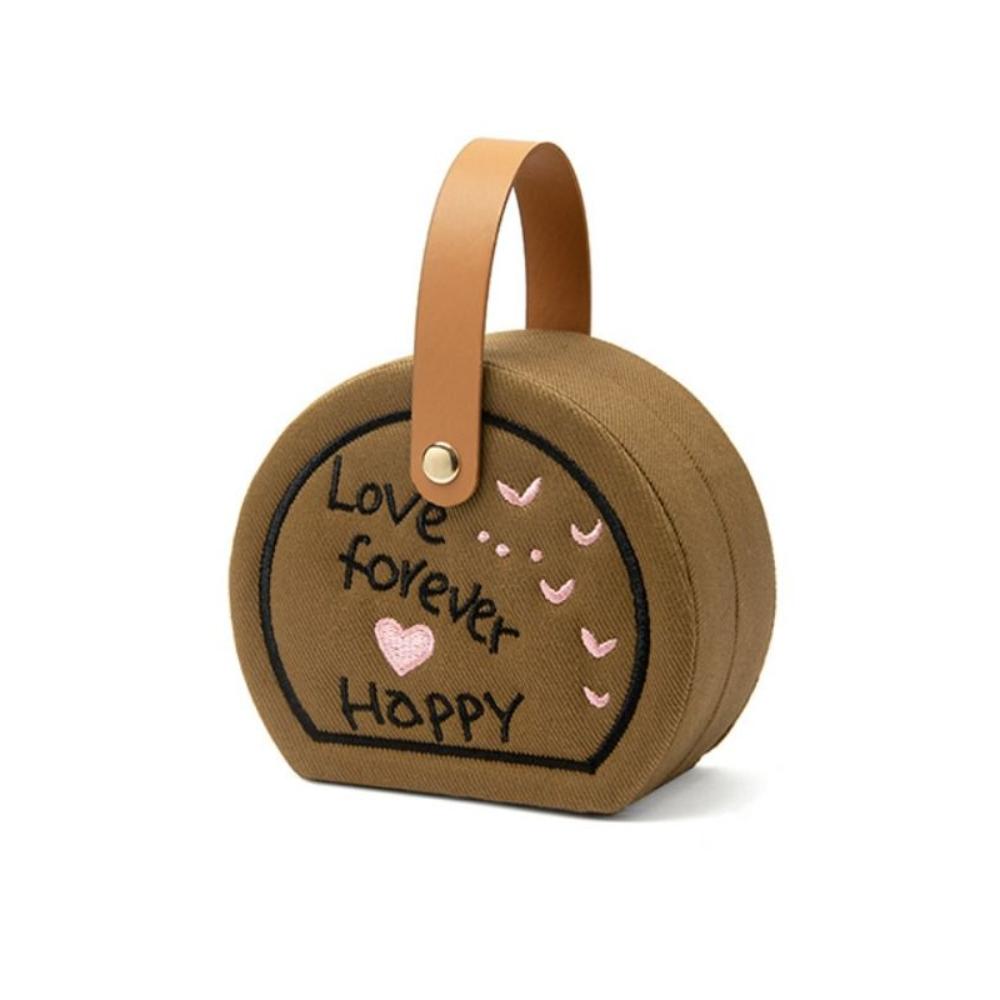 

Jewelry Display Travel Portable Handbag Earrings Gift Packaging Box Jewelry Storage Box Gift Boxes Khaki Style 1