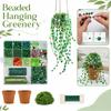 DIY Glass Bead Plant Hanging Kit with 2 Pots Complete Set for Artificial Plant Decoration and Craft Projects Home Use