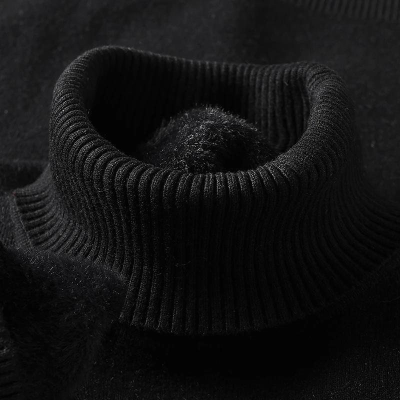 Autunno Inverno Abbigliamento Sportivo Uomo Maglione a Collo Alto Lavorato a Maglia Vestibilità Slim Manica Lunga Pullover Colore Unico Abbigliamento Uomo