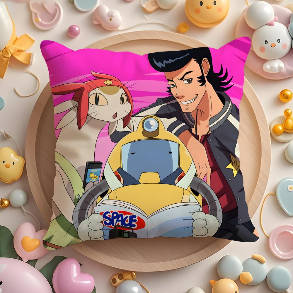 S-Space Anime D-Dandy Cushion Cover Home & Car Multi-Scene Pillow Cover - Reversible, Soft & Durable for Daily Use