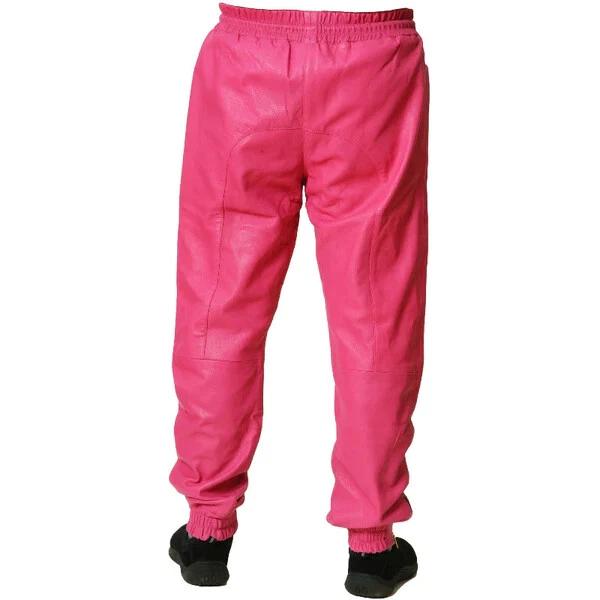 High Quality Trouser Pink Wear Pants Men Jogger Genuine Track Leather Lambskin