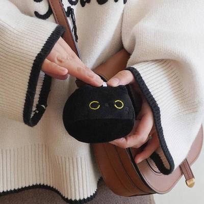 Black Cat Tailed Kitten Doll Keychain 8cm