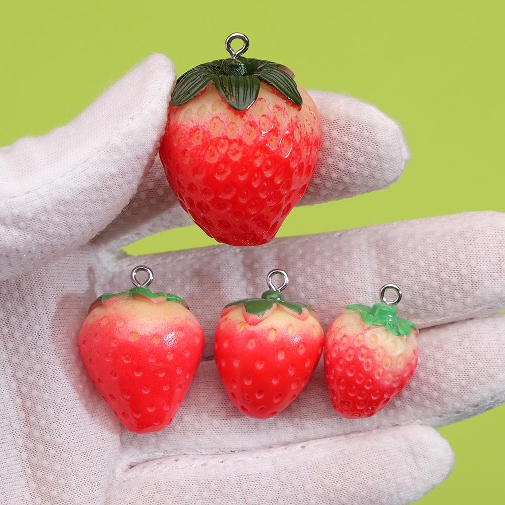 Creative Resin Strawberry Stud Earrings - Cute 3D Fruit Pendant Jewelry Accessories