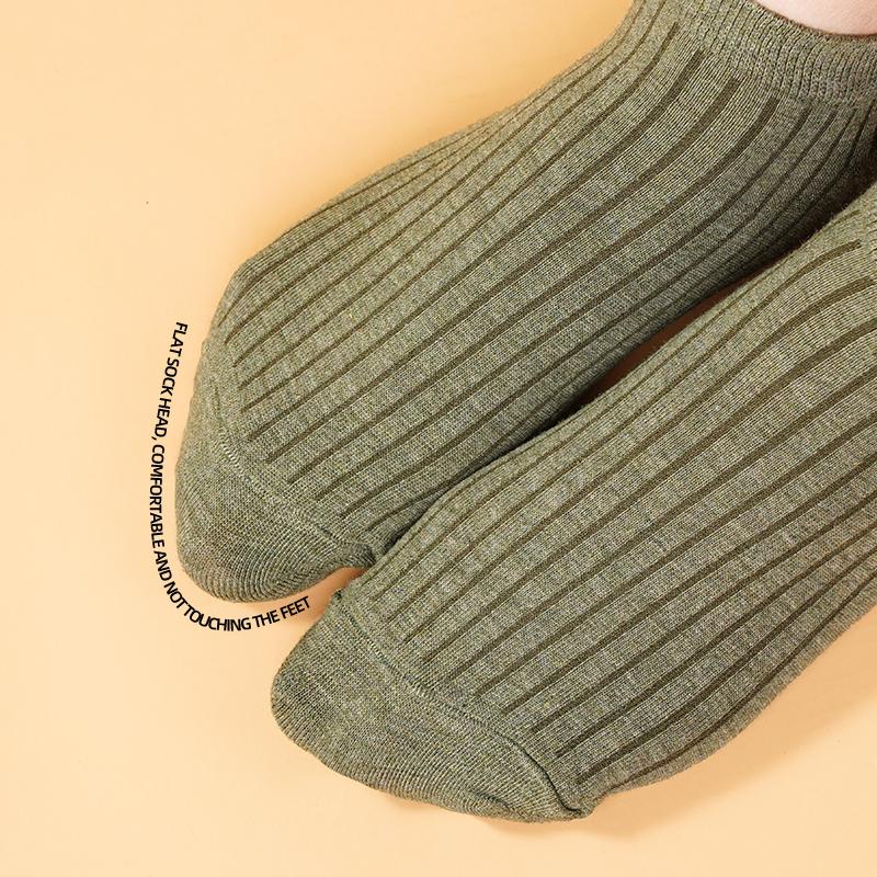 Women Solid Casual Cotton Short Socks Ladies Fashion Stripe Breathable Comfortable Ankle Socks