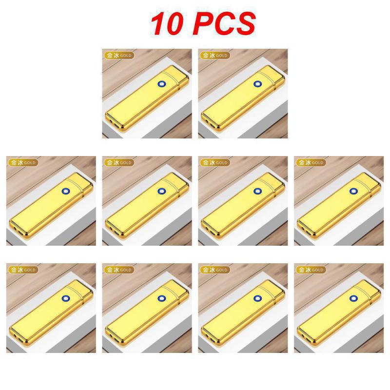 New Metal USB Rechargeable Windproof Lighter Lighter Gas Electric Butane Rechargeable Pipe Cigar Lighter Accessories