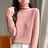 Women Sweater 100% Wool MODERN NEW SAGA Turtleneck Knit Pullover Thick Winter Jumpers Female Knit Tops