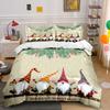 Christmas Gnomes with Lantern Bedding Duvet Cover Set (1*Duvet Cover 2*Pillowcases, Without Duvet Insert)