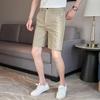 Summer Straight Shorts For Men Korean Fashion Business Casual Knee Length Pants Men's Slim Fit Mid Waist Shorts