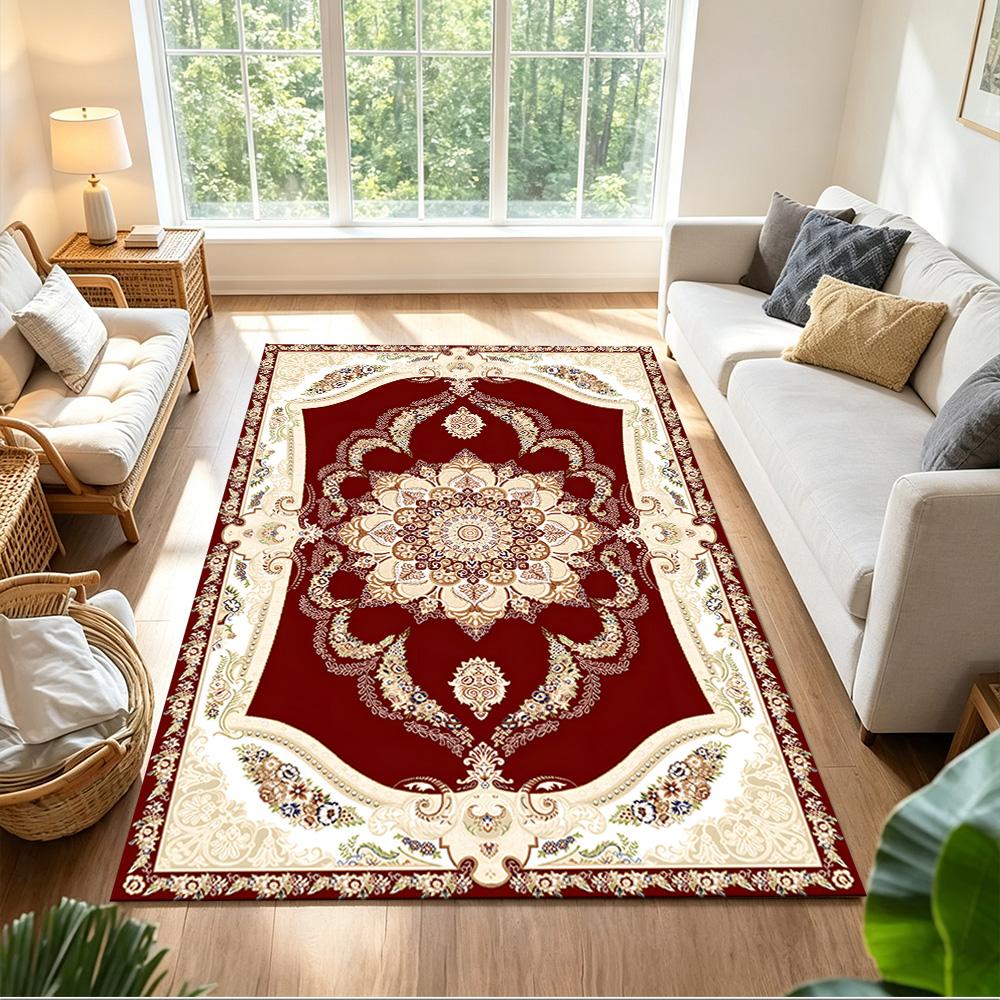 Elegant Floral Pattern Design Non-Slip Home Carpet Design for Office Decor Living Room Bedroom Gift