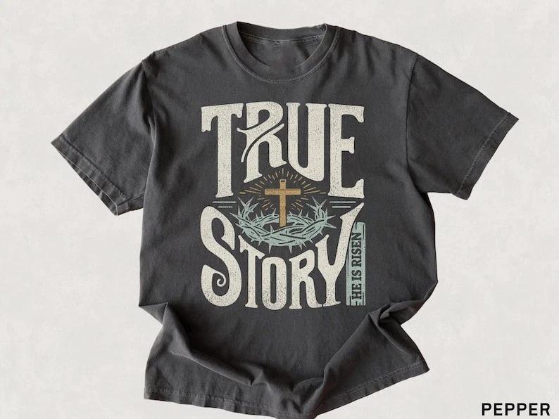 He is Risen Christian Shirt Easter Cross Shirt Christian Merch Jesus Shirt Gift 4XL