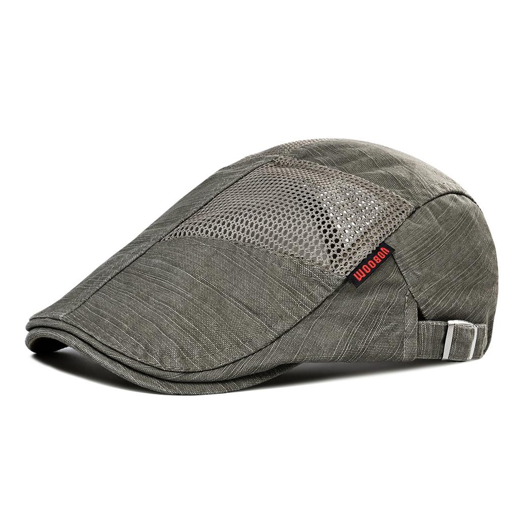 VOBOOM Gorra Plana de Algodón Verano Hombres Gorras Ivy Gorra de Conductor Ajustable Newsboy Gorros de Panadero Boina Retro Masculina Sombrero de Sol para Exteriores