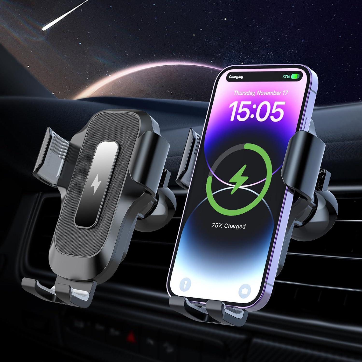 

15W Wireless Car Charger & Air Vent Phone Holder Compatible with Apple 15/16 15W without capacitor (standard vent mount)