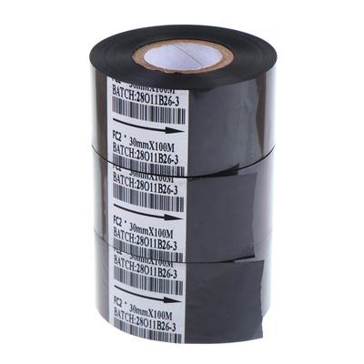 Fc2 30Mm*100M Black Thermal Printing Ribbon For Stamping Machine Printer Ink Heat Transfer Tape Production Date Printing