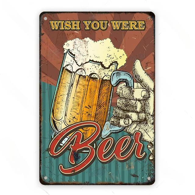 Cold Beer Posters Vintage Metal Tin Signs Drink Retro Bar Club Pub Restaurant Wall Art Decoration Plate