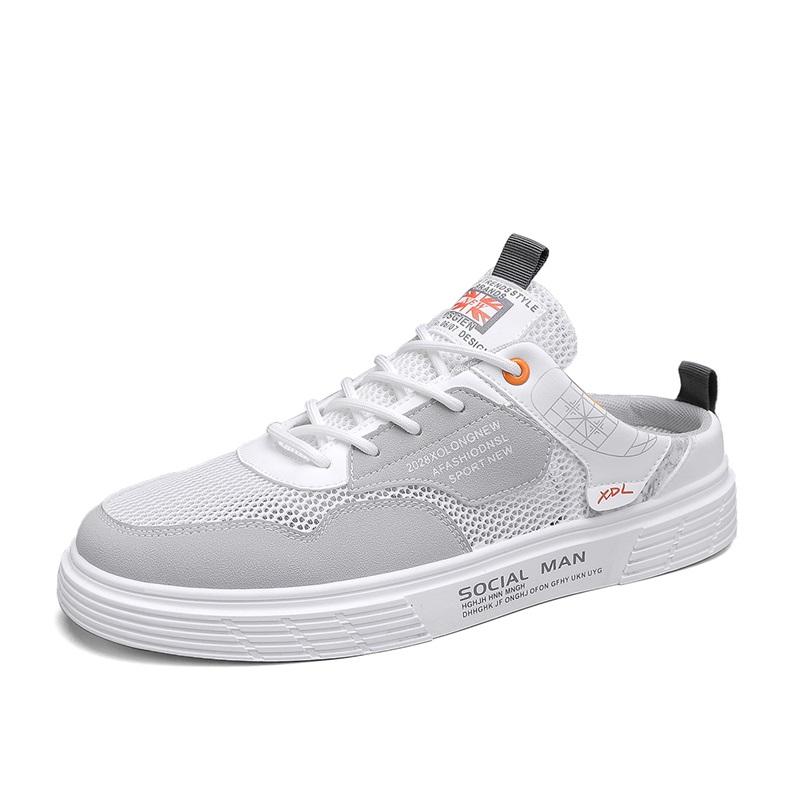 

2024 Модные удобные дышащие спортивные мужские туфли для отдыха на открытом воздухе универсальные вулканизированные легкие плоские туфли 39 белый