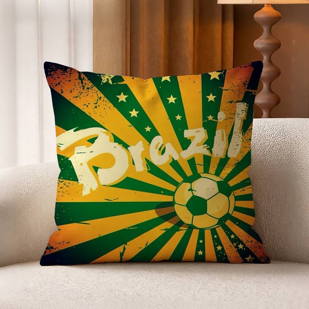 BBrazil FFlag Cotton Linen Square Pillow Covers Home Decor Gifts