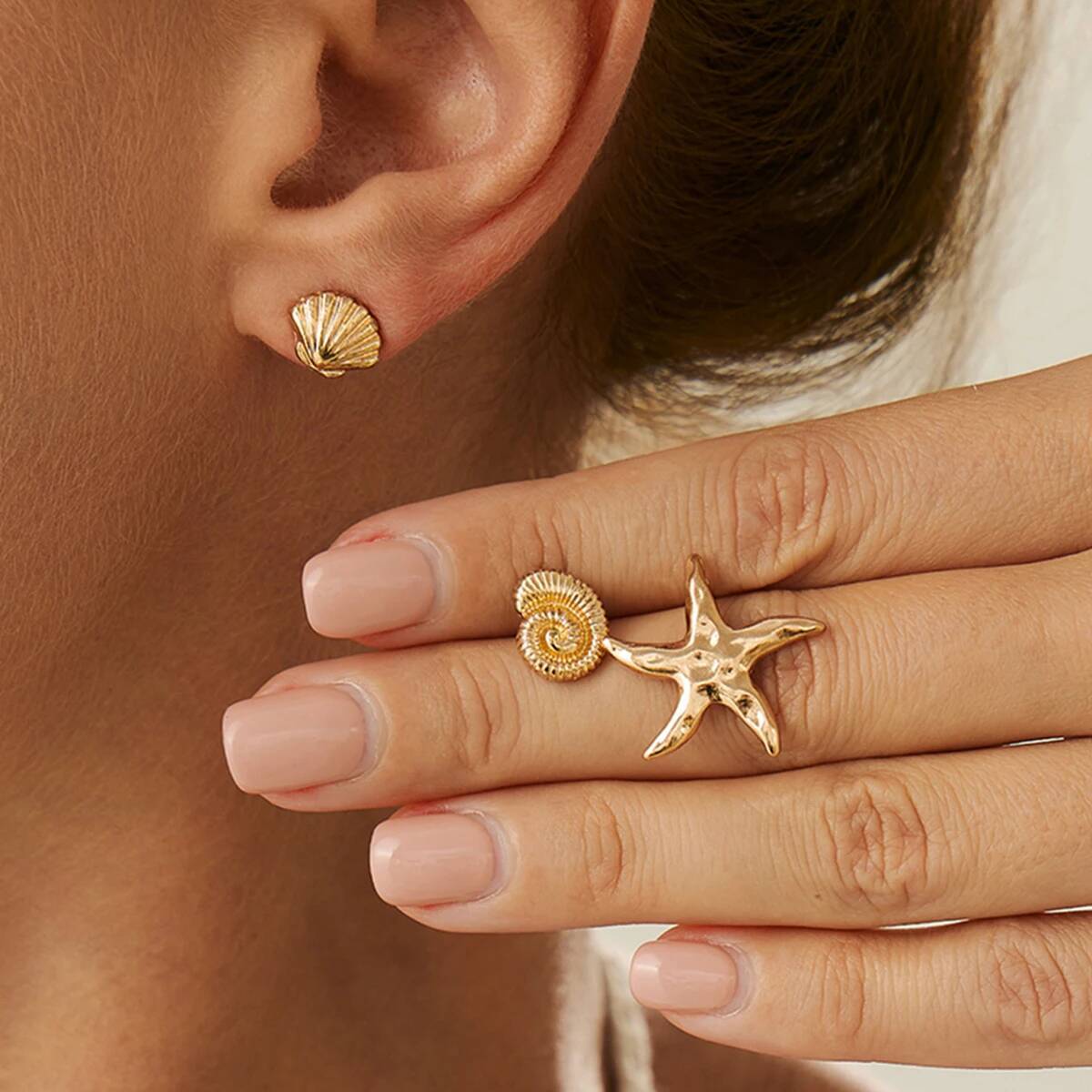 Salircon 3 пары летних серег-гвоздиков в виде морской звезды, ракушки, гребешка для женщин, винтажный изысканный набор серег, аксессуары для отпуска