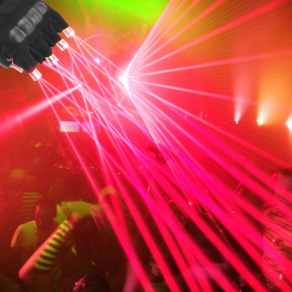 Laser Dance Gloves Red Green Beam Stage Props LED Palm Light Nightclub Performance Cool Lighting Accessory