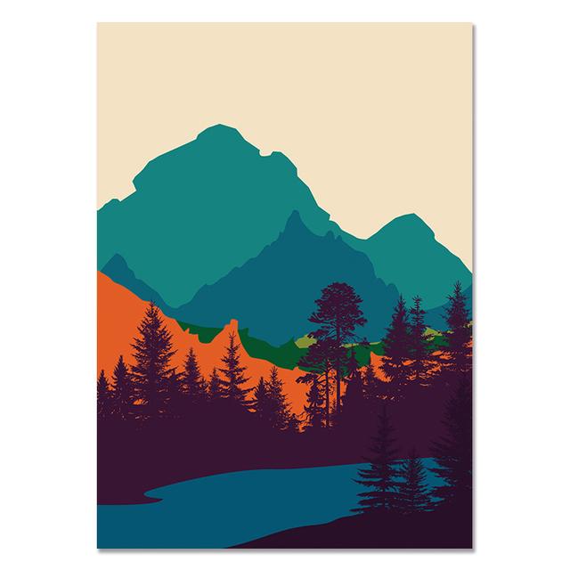 

Абстрактная ботаническая геометрическая картина на холсте с оранжевыми листьями, постер с цветными блоками, текстура, художественный принт, настенные панно для гостиной 21cm×30cm NoFrame