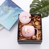 Creative Cute Cat Claw  with Cover  Spoon 380ml Ceramic Pink Coffee Mug  Set  Kids  Couple Cups Gift Box
