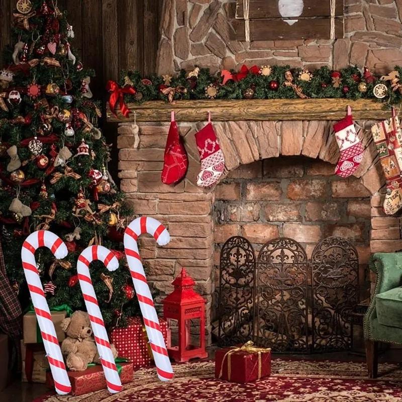 90cm Aufblasbarer Weihnachtszuckerstangen-Ballon Gehstöcke 2025 Weihnachtsdekoration für Zuhause 2025 Neujahrspartyartikel Kindergeschenk