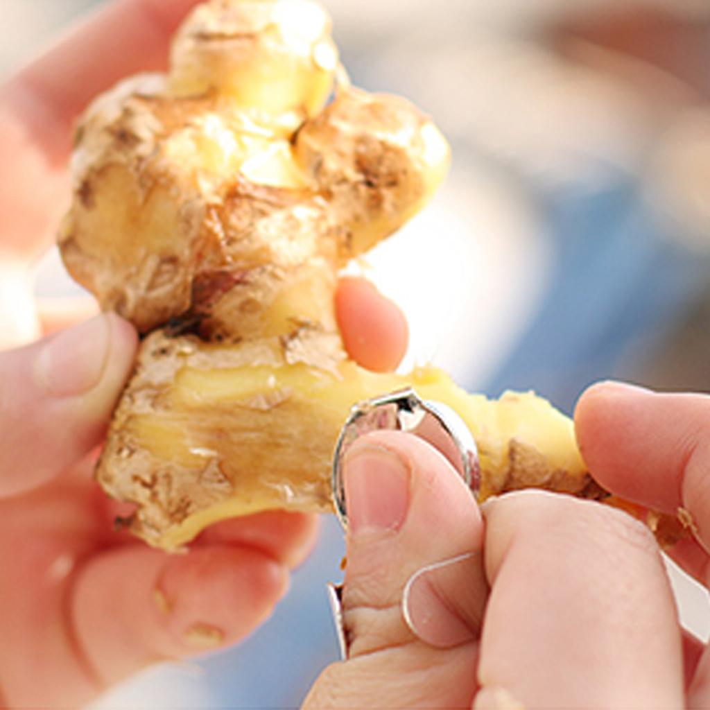 Ginger Finger Peeler Multifunctional Efficient Stainless Steel Easy to Clean Garlic Peeler for Kitch