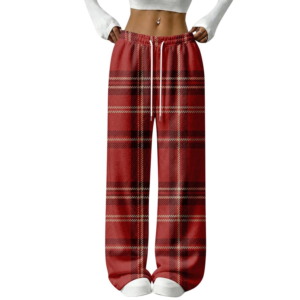 Women's Straight Leg Flannel Pants Halloween Pajama Bottoms for Cozy Home Wear