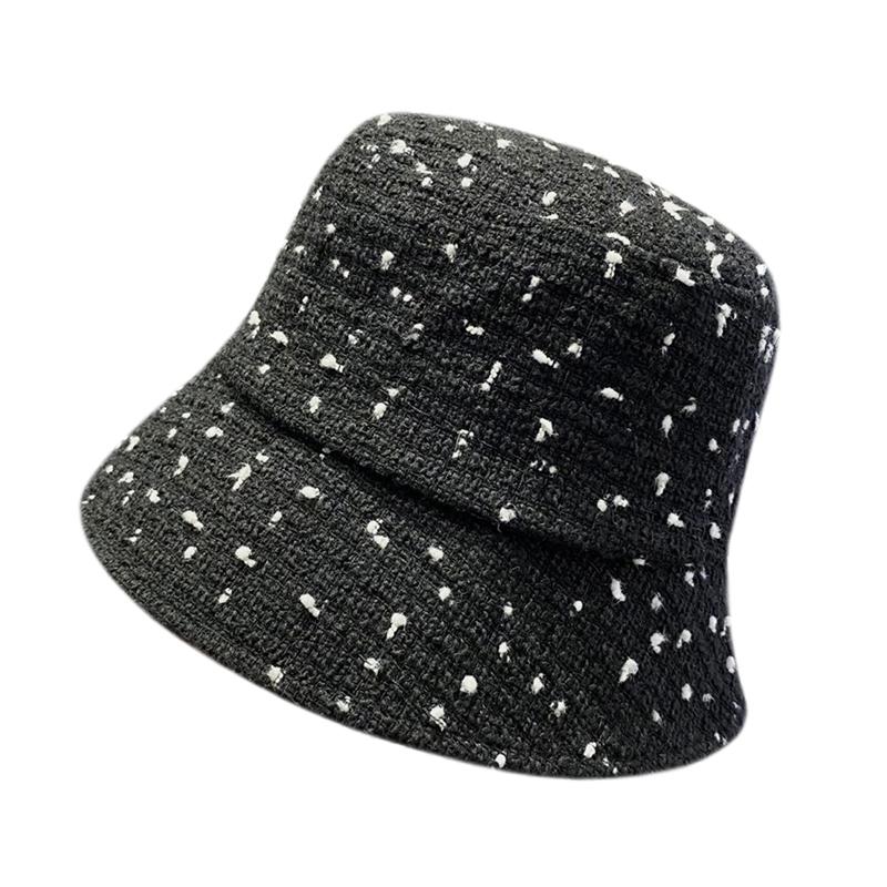 Bucket hat women's autumn and winter new mixed color plain hat women's face small foldable basin hat warm hat tide